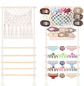 SNOWSTAR Macrame Hair Claw Clip Organizer,Large Capacity Mesh Bag Scrunchies Holder and Hair Ties Organizer for Women Girls,Hair Accessorie Hanging Storage Home Decor Wall,Door by WelcometoSNOWSTAR