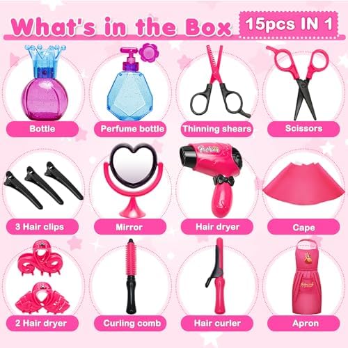 Kids Toys for Girls, Pretend Play Hair Salon Set for Little Girl - Image 3