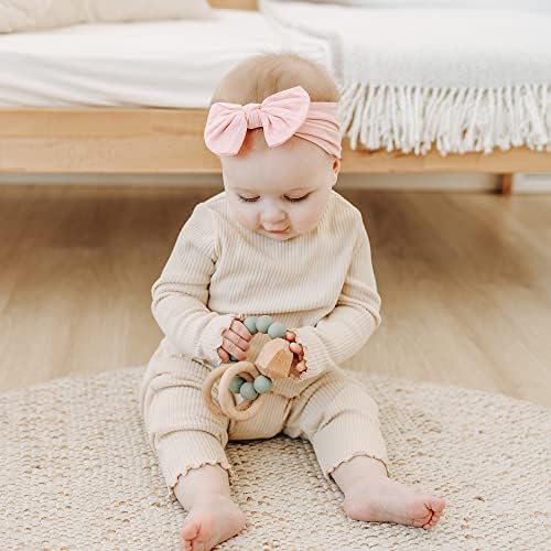Prohouse 20 Pcs Baby Girl Bows and Headbands, Elastics Nylon Hairbands - Image 3
