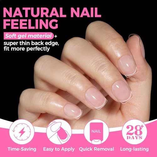 UNA GELLA Extra Short Squoval Gel Nail Tips 216pcs Pre-shaped Half Matte - Image 4