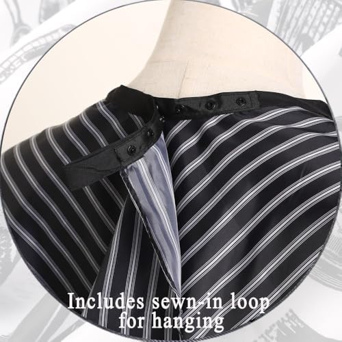Professional Hair Cutting Cape with Adjustable Snap Closure, Salon Barber Cape,Waterproof Hairdressing Salon Cape Black Stripes - Image 6