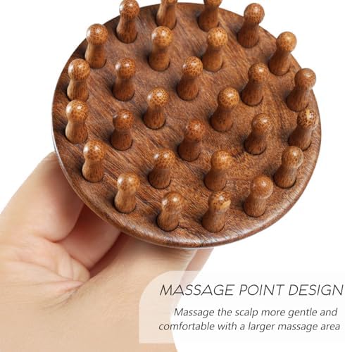 Wooden Scalp Massager for Hair & Scalp Care, Bamboo Scalp Massager Brush for Head Relaxation, Scalp Massage & Hair Oil Distribution, Natural Manual Massager for Face, Neck and Body - Image 3