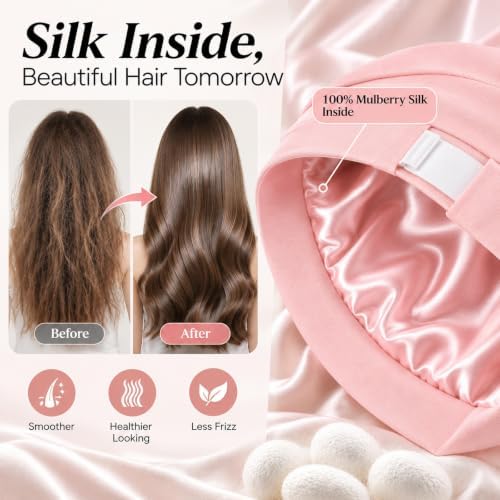 YFONG Silk Lined Bonnet for Sleeping Women Men, Real Mulberry Silk Lining - Image 3
