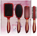 4 Pcs Hair Brush Set, Includes Anti-Static Massage Oval Comb, Detangling Brush, Round Hair Brush, Vented Hair Brush, for Women, Men, and Kids by Meisheamin