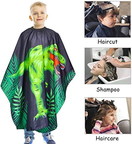 Kids Haircut Cape Waterproof Barber Cape Cover, Dinosaur Hair Cutting Cape for Boys with Adjustable Snap Closure (Dinosaur) - Image 5