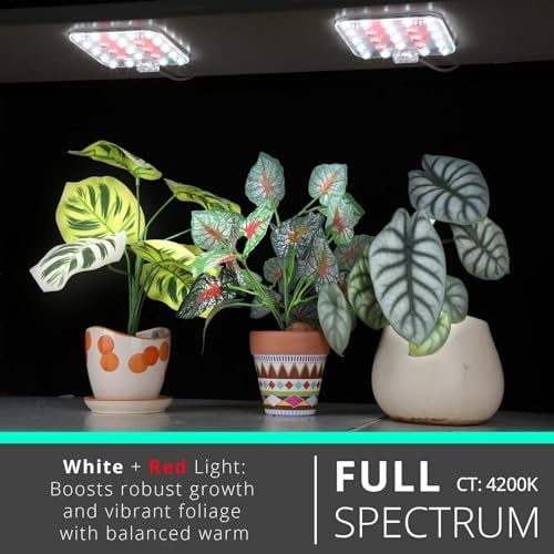 Under Shelf Grow Light, Auto Timer, Dimmable, Pearl White, 2-Pack - Image 2