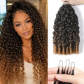 Human Crochet Hair for Black Women 18 Inch 150G Pre-Separated 120 Strands Lightweight Crochet Human Hair Bundles Invisible Knotless Burmese Curly Feather Crochet Human Hair Extensions T30# by EINbeauty