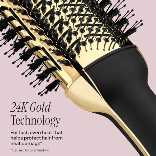 HOT TOOLS 24K Gold Blow Dryer Brush, Round Brush Blow Dryer for Salon-Worthy Blowouts in One Step, Fast Styling & Long-Lasting Results - Image 2