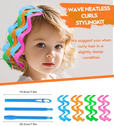 42 Pcs Heatless Wave Curlers for Short Hair, Easy Styling Hook, 9.8 Inch - Image 5