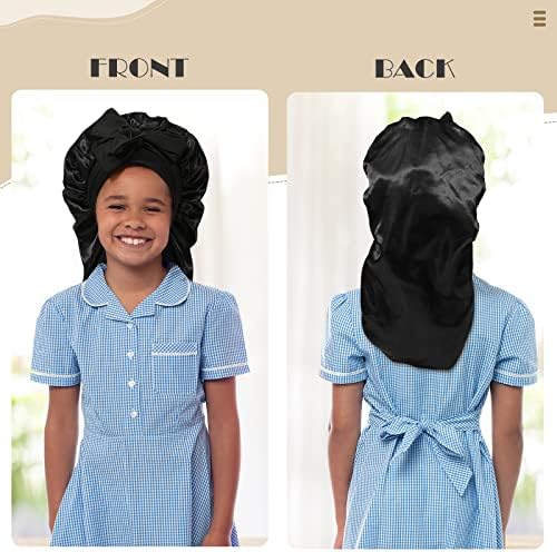 AWAYTR Kids Bonnets for Girls - Satin Long Hair Braid Bonnet for Sleeping - Image 6