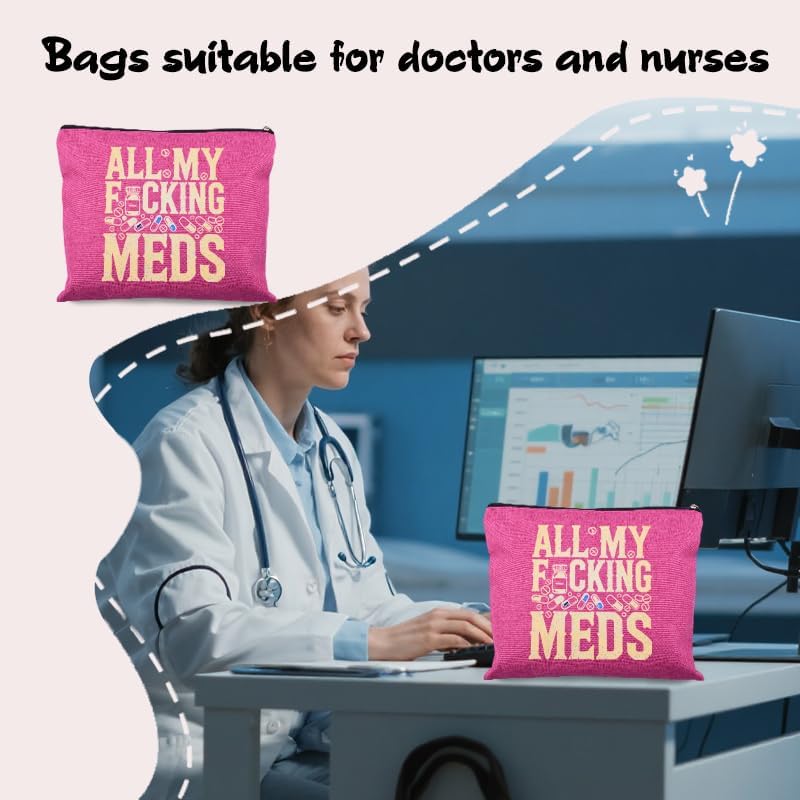 Funny Medicine Bag Gifts Nurse Practitioner Makeup Bag Pocket Pharmacy Pill Organizer Physician Assistant Pouch Medication Storage Container for Travel Doctor Novelty Gift Medical Christmas Gift Pouch - Image 3