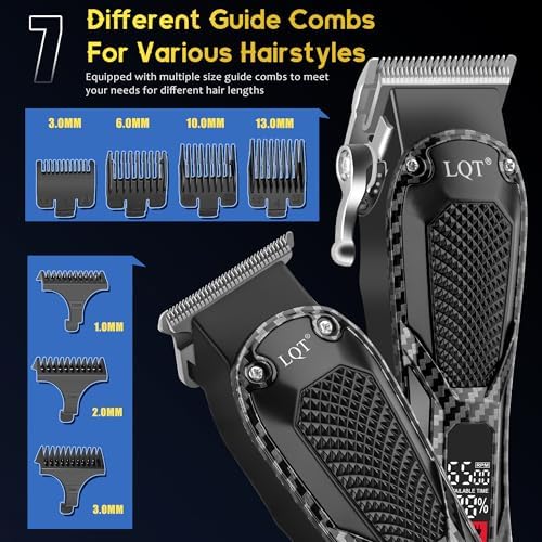 Professional Hair Clippers for Men Rechargeable Cordless Beard Trimmer & Electric Shaver, Hair Cutting Kit with LCD Display Gift for Dad, Husband, Men - Image 6