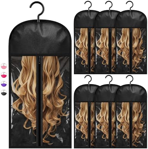 6 Pcs Hair Extension Holder, Black, 23.5 in by Unknown
