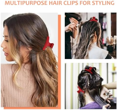 Ondder Red Butterfly Hair Clips for Styling Sectioning Pro Salon Butterfly Plastic Claw Clips Hair Styling Clip Barber Clips for Cutting, Coloring Hair, Hair Accessories for Women Girls - Image 4
