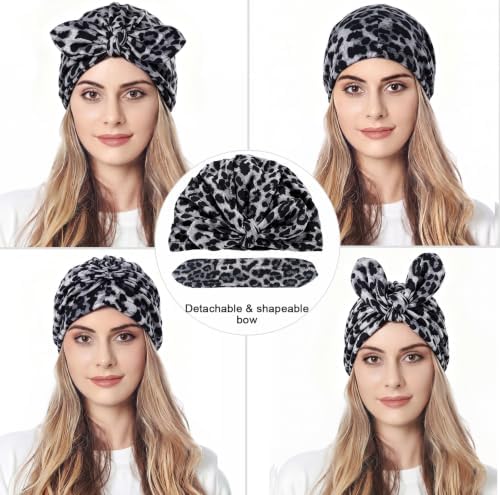 Ababalaya Satin Lined Beanies for Women Chemo Headwear Sleep Cap - Image 3