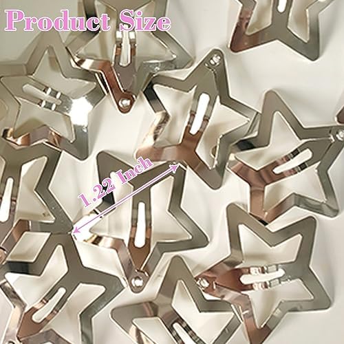 20 PCS 1.22" Star Hair Accessories - Non-Slip Metal Snap Clips and Barrettes for Girls & Women, Y2K Style - Image 2