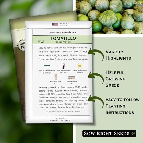 Sow Right Seeds - Toma Verde Tomatillo Seed for Planting Vegetables 3pk - Image 2
