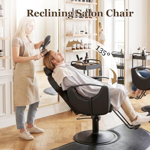 Salon Chair for Hair Stylist Reclining Barber Chair for Home Barbershop - Image 5