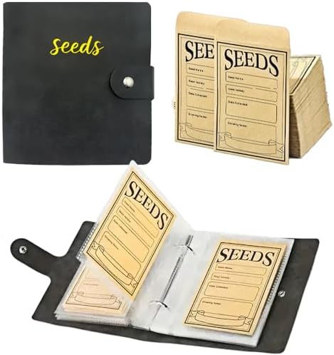 Seed Storage Organizer Binder, Seed Packet Organizer with 50 Clear Pockets by Unknown