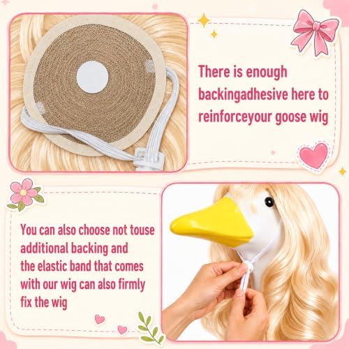 4Pcs Porch Goose Wigs Set Porch Goose Outfits Accessories for Outdoor Statue Accessories Garden Patio Yard Goosey Decoration (3PCS Wigs-B) - Image 6