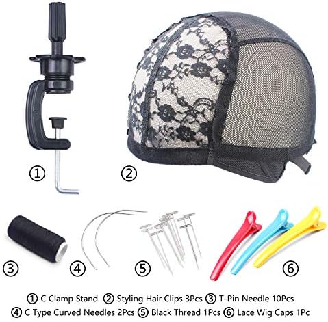EERYA 23 Inch Wig Head Stand Set for Wig Making Display Styling Training - Image 5