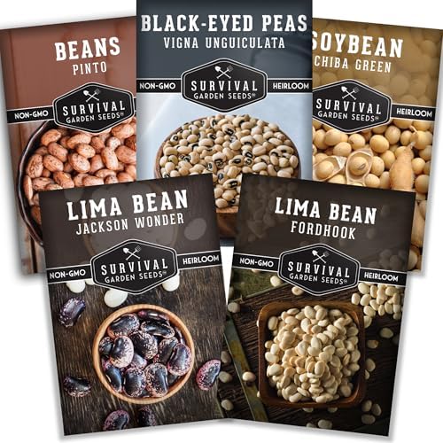 Dry Bean Seeds for Planting – 5 Varieties - Survival Garden Seeds by SurvivalGardenSeeds