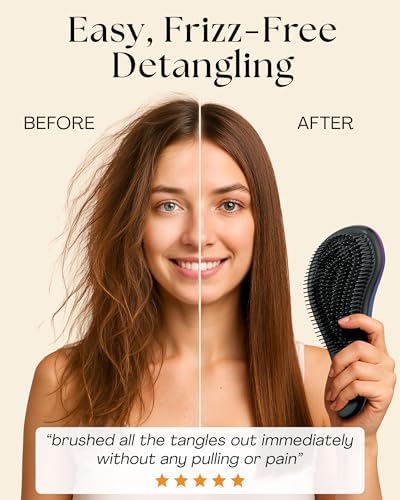 Lily England Detangler Hair Brush for Curly, Thick, Wet & Dry Hair, Petrol - Image 2