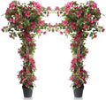 5 Feet Artificial Bougainvillea Flowers Trees, Faux Blooming Tree with Black Plastic Pot, Fake Bougainvillea Plants Potted for Decor Indoor or Outdoor Home Office, 2 PCS (63 inch) by Damomo