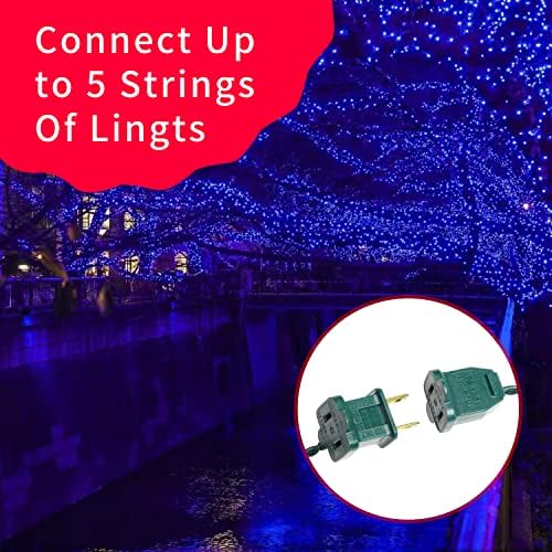Ultra-Bright Connects End to End Blue Christmas Mini Light 300L 63.8Ft(2Sets-Each 150L)UL Listed Incandescent Bulb String Light for Indoor Outdoor Holiday Garden Party Christmas Tree Decor - Image 6
