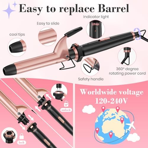 Ufree 3-in-1 Curling Iron Wand Set, Thermal Brush Hair, Straightener - Image 7