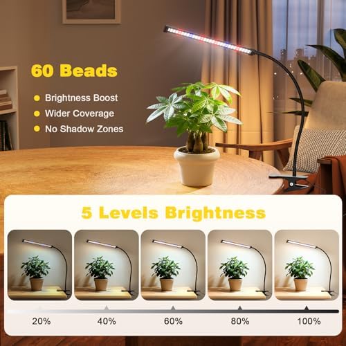 Grow Lights for Indoor Plants, Clip-On LED Clamp, Single Head - Image 4