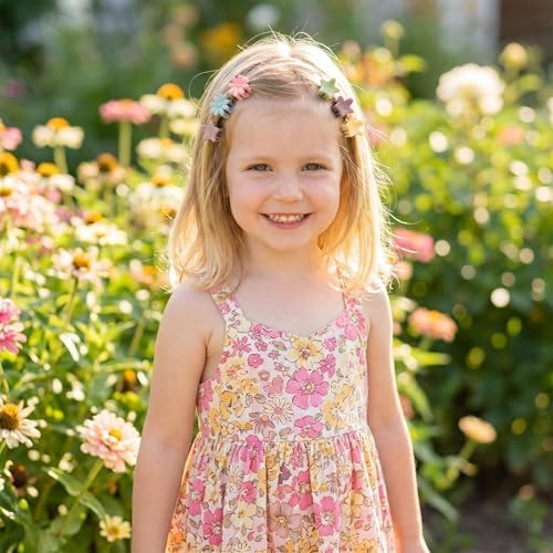 100 Pcs Mini Hair Clips for Girls, Cute Pastel Flower & Animal Design Clips, Durable Plastic Hair Accessories for Toddlers and Kids - Image 6