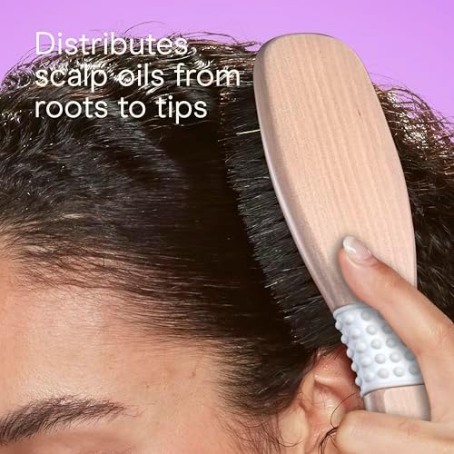 Conair Boar Bristle Hair Brush for Women, Natural Wood Handle Styling Brush for Sleek Slick Back Hair, Reduces Frizz, Adds Shine, Smooths & Detangles All Hair Types - Image 5