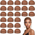Dark Brown Wig Caps for Women, Stocking Cap for Lace Front, 24 PCS by MYKURS