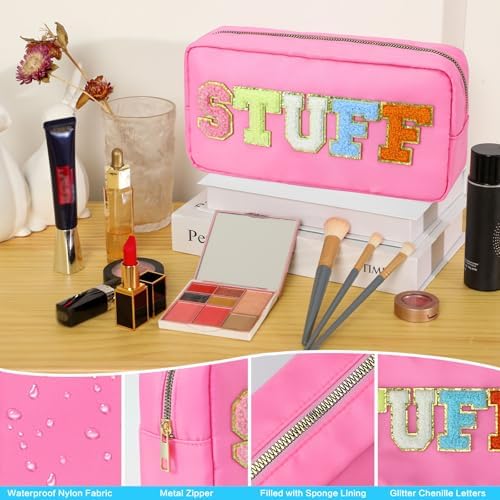 DYSHAYEN Small Cosmetic Bag, Pink Stuff - Image 3