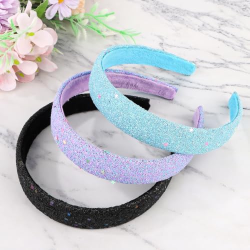 Headbands for Girls, 3 Pack Sparkly Glitter Toddler Girls Headbands - Image 7