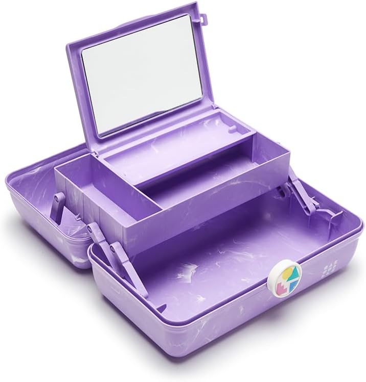 Caboodles On-The-Go Girl Retro Case, Lavender Marble, 13x8x5.75 Inch (Pack of 1) - Image 2
