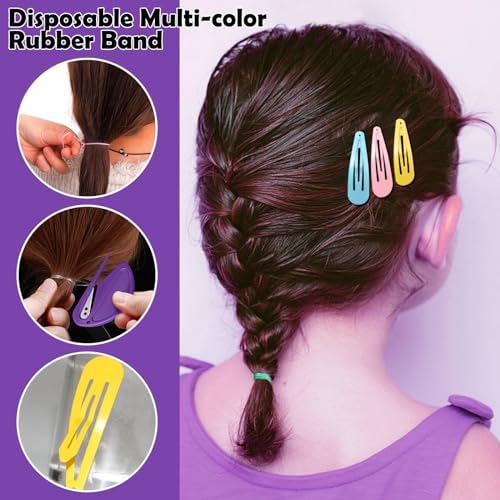 Auroray 32 Colors Small Hair Rubber Bands with 16 Styling Tools, 2000 Pcs Elastic Girl Baby Hair Ties, Mini Bands with Elastic Cutter, Hair Accessories Xmas Stuff for Girls Baby Toddlers Kids - Image 4