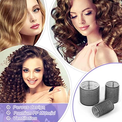 Self Grip Hair Rollers and Curlers Set - 24 Pieces with 3 Sizes (4 Jumbo, 4 Large, 4 Medium) and 12 Clips for Long, Short, Thick, Fine Hair Styling - Image 6