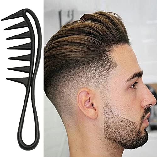 2 Pcs Wide Tooth Comb, Large Tooth Curl Comb Shark Teeth Hair Hairstyle Tool for Curly Wet Wavy Thick Hair Wigs Barber Salon, Women Men - Image 7