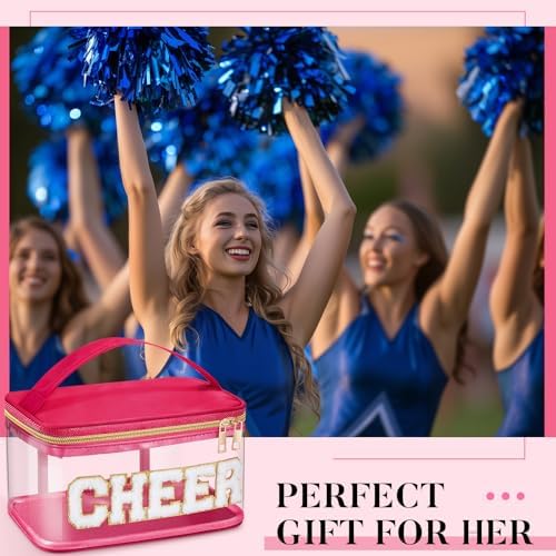 Geetery Medicine Pill Bag Clear Cosmetic Makeup Bag with Zipper Hot Pink - Image 5