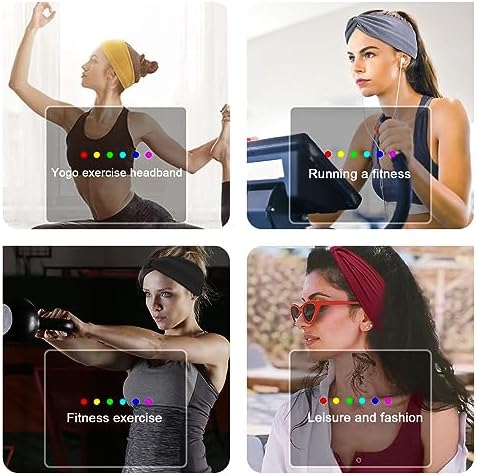 XTREND Wide Headbands Knotted Head Wraps Non Slip Stretch Headband Women's Hair Thin Headbands Turban Sports Hairband Head Bands Accessories 6 Pcs（Army Green, Coffee, Black, White, Pink, Blue） - Image 5