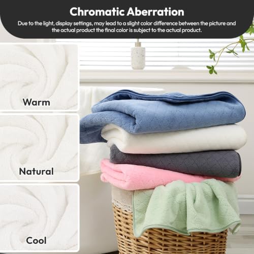 JML Bath Towels with Hanging Loop, 2 Pack, 27x55 in, Microfiber, White - Image 7