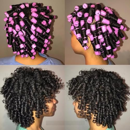 30Pcs Hair Perm Rods Set, 3 Sizes Plastic Hair Cold Wave Rods, Heatless Perming Rods Hair Curlers for Long Short Natural Hair DIY Hairdressing Styling Tools(Purple+Yellow+Orange) - Image 6