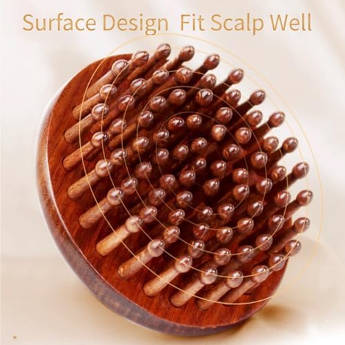 Fine teeth wood comb | wooden scalp massager hair growth - Image 3
