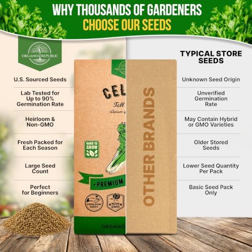 Tall Utah Celery Seeds Pack 2 G - Over 4,050 Non-GMO Heirloom Celery Seeds for Planting Vegetables in Individual Seed Packet - Image 7