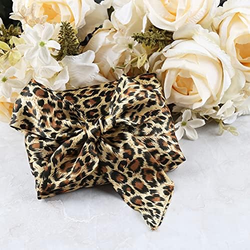 Extra Large Satin Bonnet Silky Sleep Cap for Women, Double-Layer Long Hair Bonnet with Tie Band for Braids/Curly/Long Hair - Leopard - Image 3