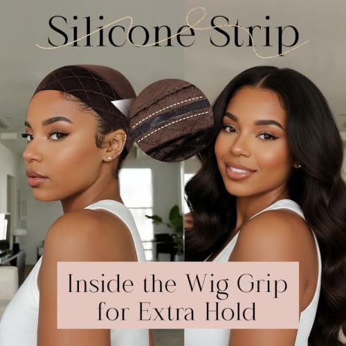 Dark Brown Wig Grip Cap for Women Non Slip, 2 PCS - Image 3