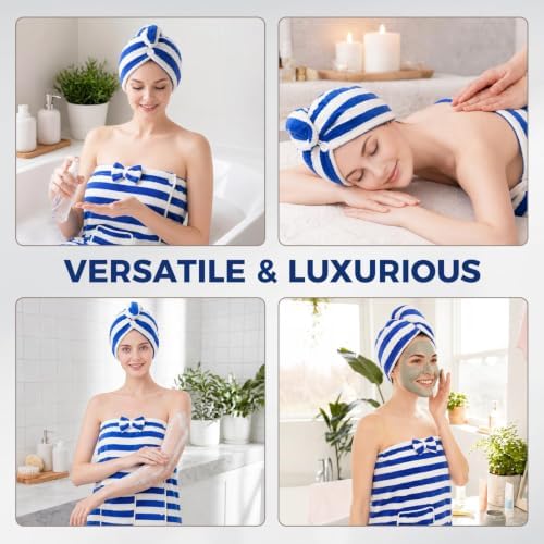 Oversized Bath Towel Wrap for Women with Plus Size Hair Dry Towel Set - Image 7