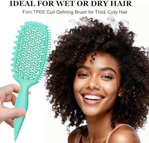 Curl Defining Brush with Wide & Narrow Teeth, Defines & Detangles Men/Women - Image 3